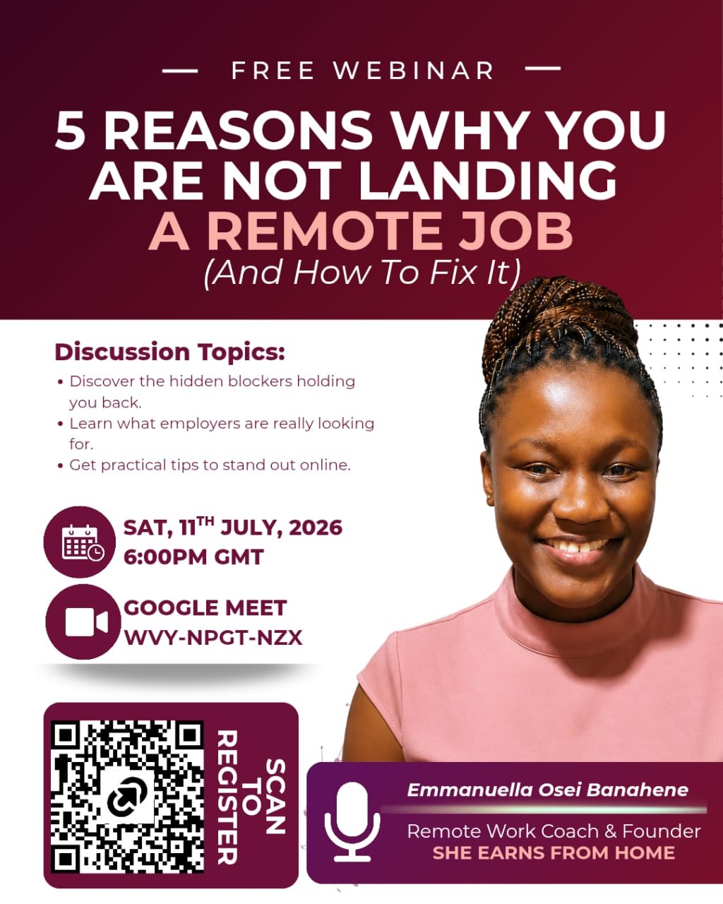 5 Reasons Why You Are Not Landing a Remote Job flyer